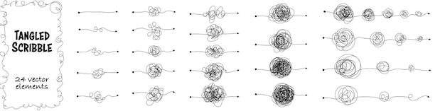 Vector verkeerd krabbel verkeerd cribbel clews set getekende stijl