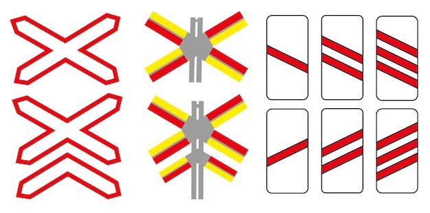 Verkeersbord Een bord dat waarschuwt voor een spoorwegovergang. Verkeerswaarschuwingsbord