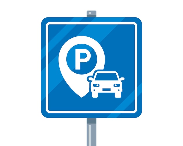 Verkeersbord met parkeerpictogram parkeer hier