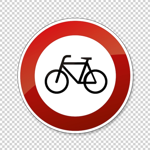 Vector verkeersbord verbod voor fietsen duitse verkeersbord verbod doorgang van bicyles op gecontroleerde transparante achtergrond vectorillustratie eps-10 vector bestand