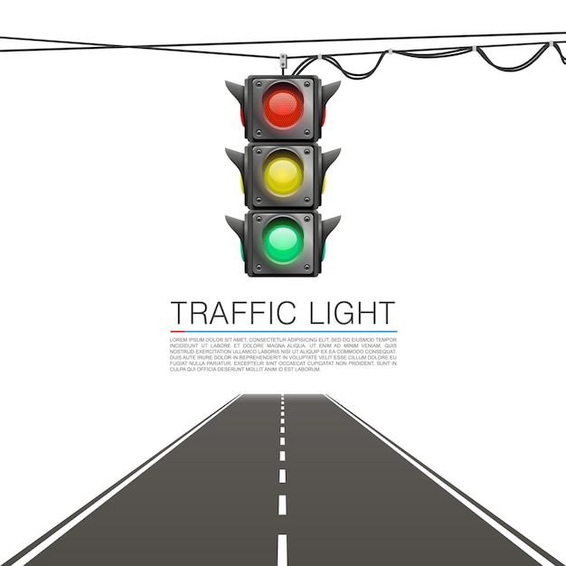 Verkeerslicht op een witte achtergrond. vectorillustratie