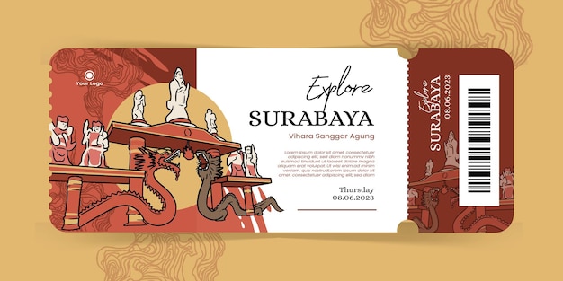 Verken Surabaya-kaartsjabloon met etnische achtergrond