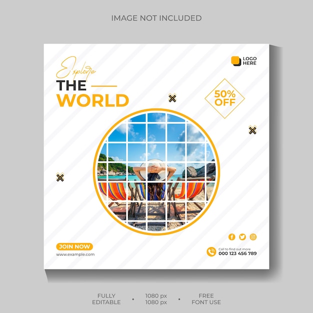 Verken World Travel Social media post Banner Design