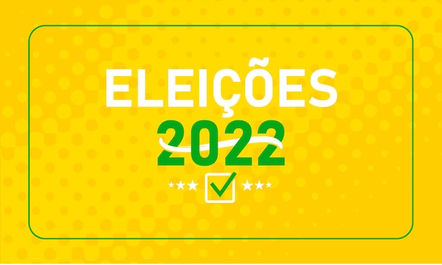 Verkiezingen in Brazilië 2022. Vector in Braziliaans Portugees. Concept - Braziliaanse politiek in 2022, peilingen.