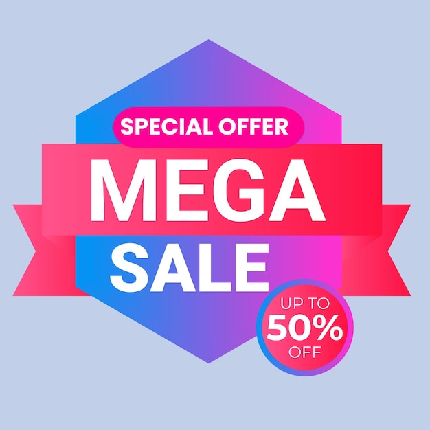 Verkoop banner sjabloon ontwerp met geometrische achtergrond Grote verkoop speciale aanbieding tot 80 off Super