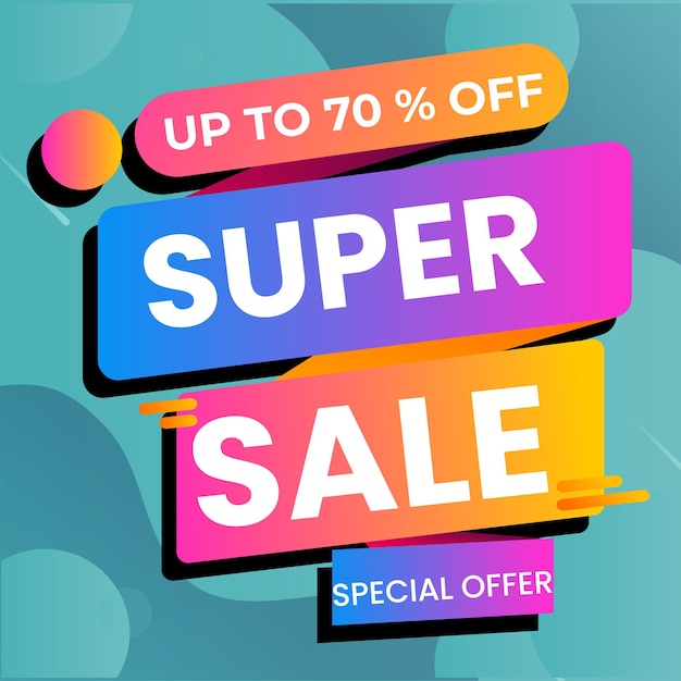 Verkoop banner sjabloon ontwerp met komische achtergrond Grote verkoop speciale tot 80 off Super Sale einde