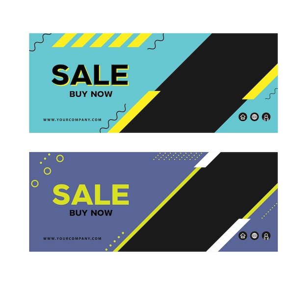 Vector verkoop coupon korting banner promotie sjabloon vector website header reclame voucher