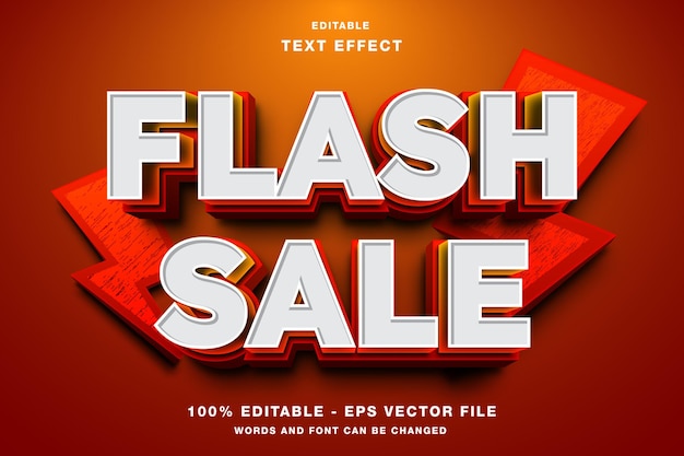 Vector verkoop flash 3d bewerkbare tekst-effect