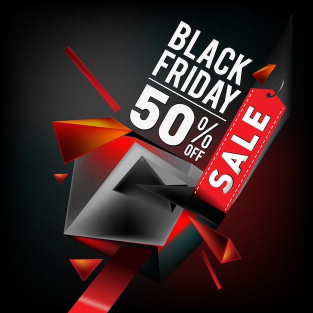 Vector verkoop tot 50% black friday poster ontwerpsjabloon