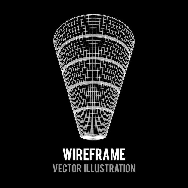 Verkoopdiagram wireframe trechter