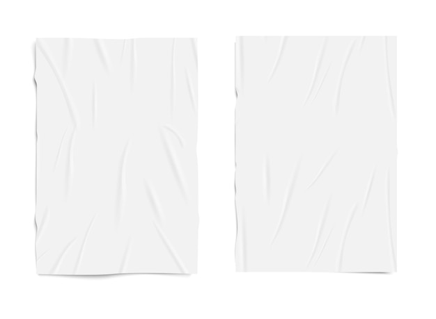 Verkrumpled en nat gerimpeld blank papier met textuurblad