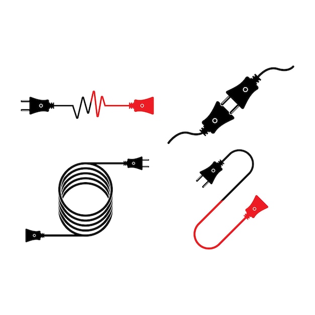 Verlengsnoer eenvoudige pictogram vectorillustratie in platte ontwerp