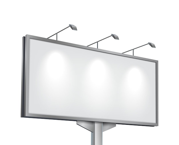 Verlicht blank billboard realistische vectorillustratie