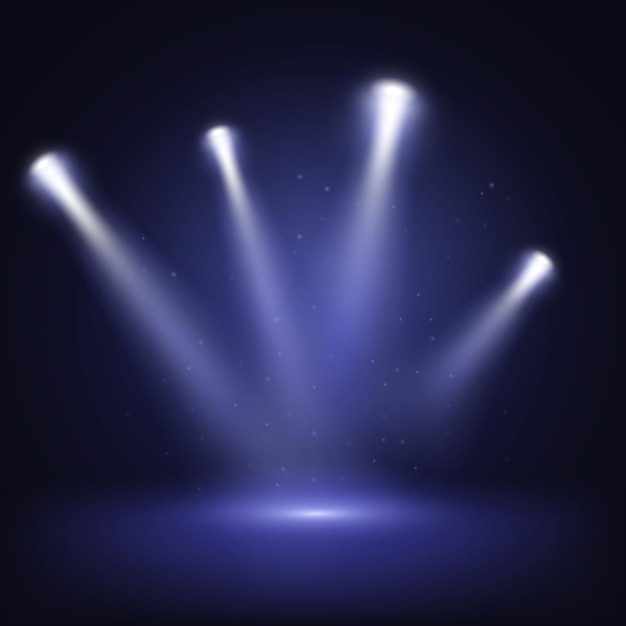 Verlicht podium met schilderachtige lichten