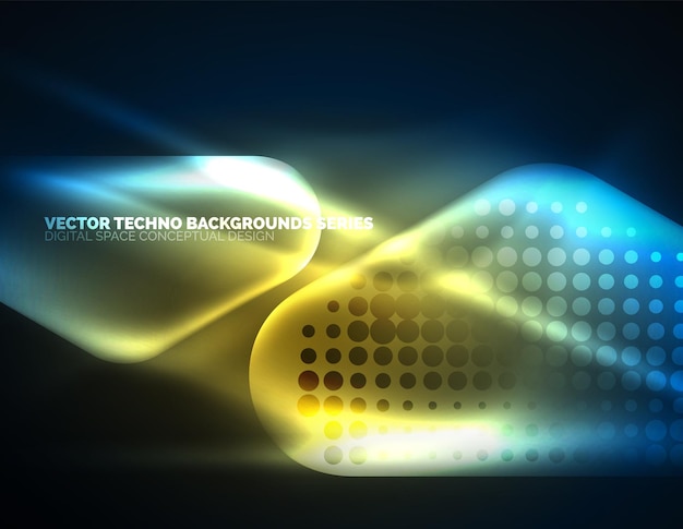 Verlichte lens fakkels gloeiende kleur techno achtergrond Vector hitech abstracte achtergrond HUD-stijl