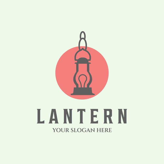 Verlichting lantaarn vintage design minimalistisch illustratie logo festival