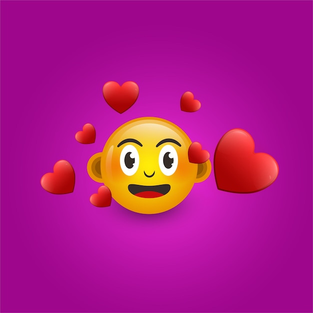 Verliefd worden emoji premium vector