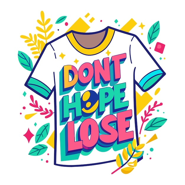 Verlies de hoop niet grafische typografie t-shirt