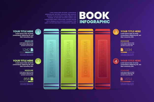 Verloop boek infographics stijl