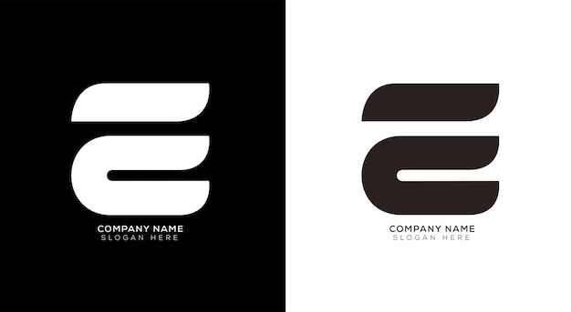 Vector verloop e letter logo ontwerp