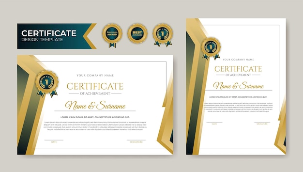 Verloop gouden elegante certificaatsjabloon