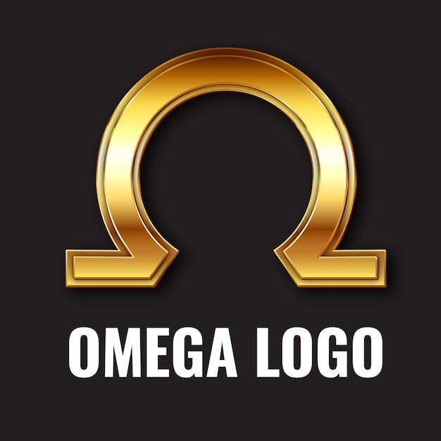 Vector verloop gouden omega symbool logo sjabloon