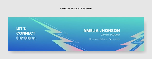 Verloop grafisch ontwerper Linkedin-bannersjabloon