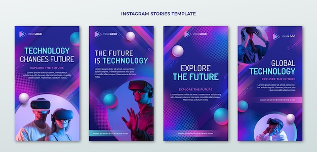 Verloop halftoontechnologie Instagram-verhalen