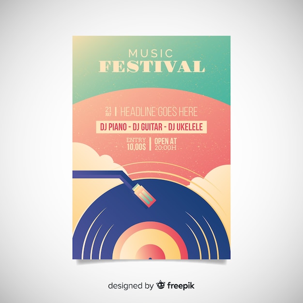 Vector verloop illustratie muziekfestival poster