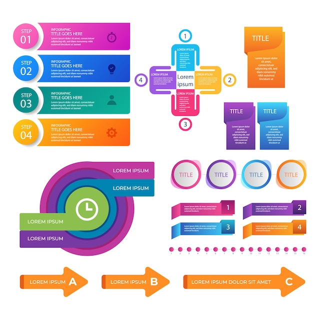 Verloop infographic element collectie