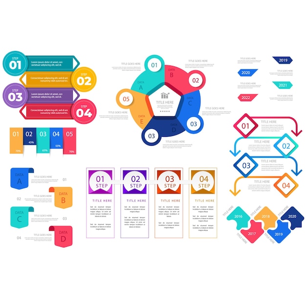 Verloop infographic element collectie