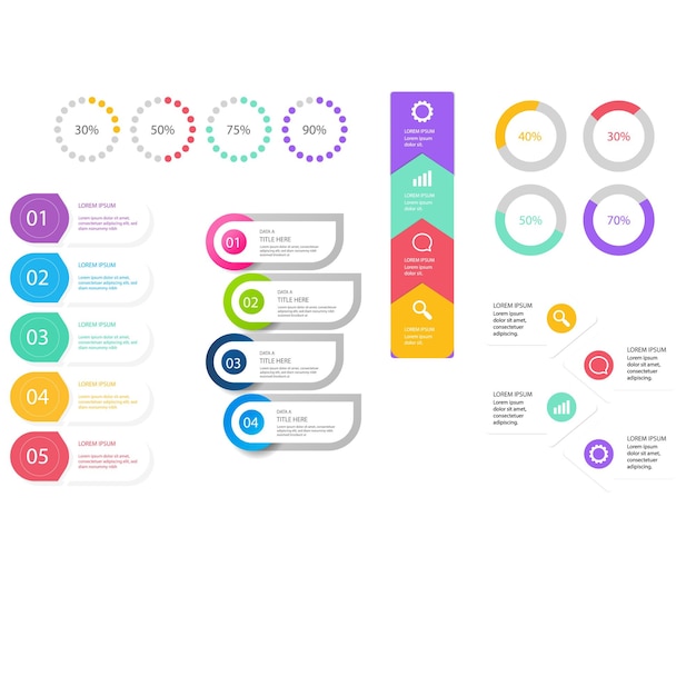 Verloop infographic element collectie