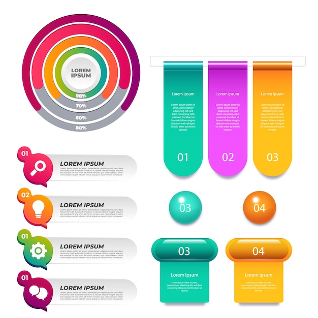 Verloop infographic element collectie