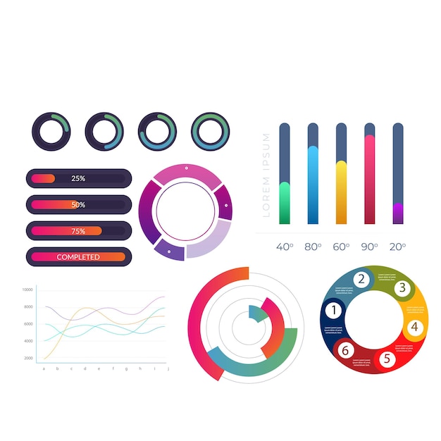 Verloop infographic element collectie