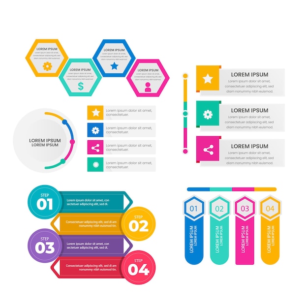 Verloop infographic element collectie