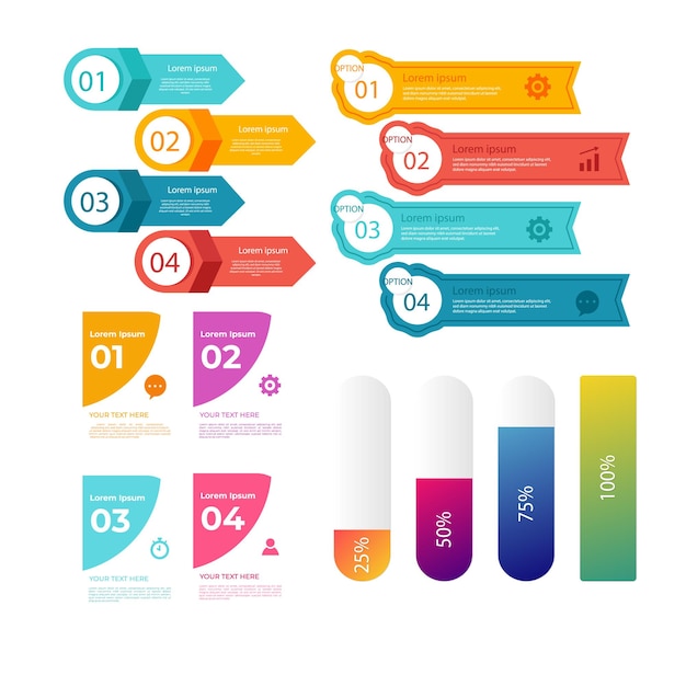 Verloop infographic element collectie
