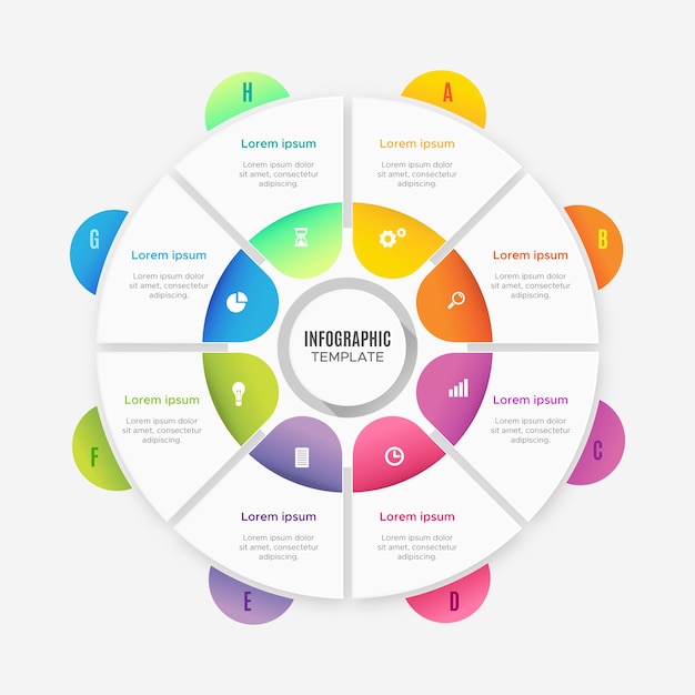 Verloop infographics sjabloon