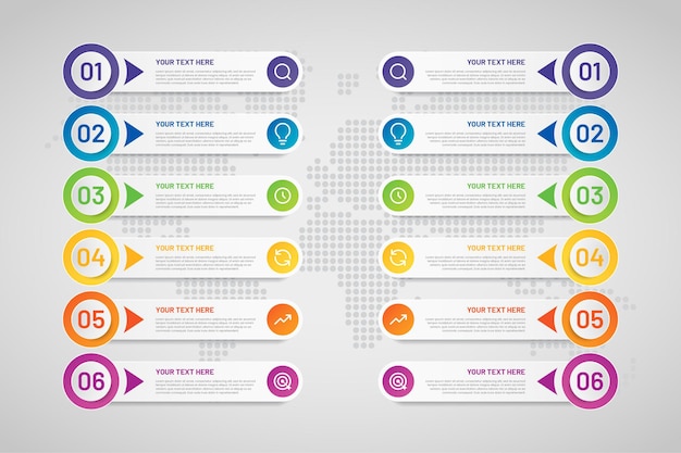 Vector verloop inhoudsopgave infographic