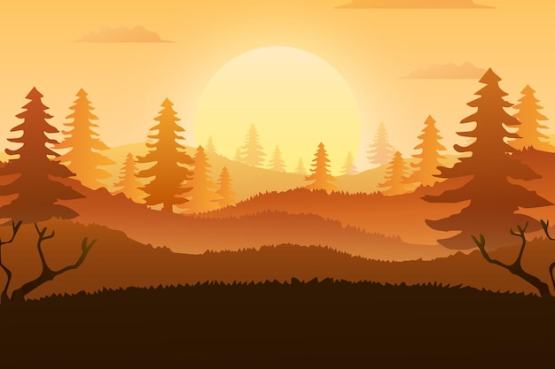 Verloop jungle zonsopgang landschap achtergrond