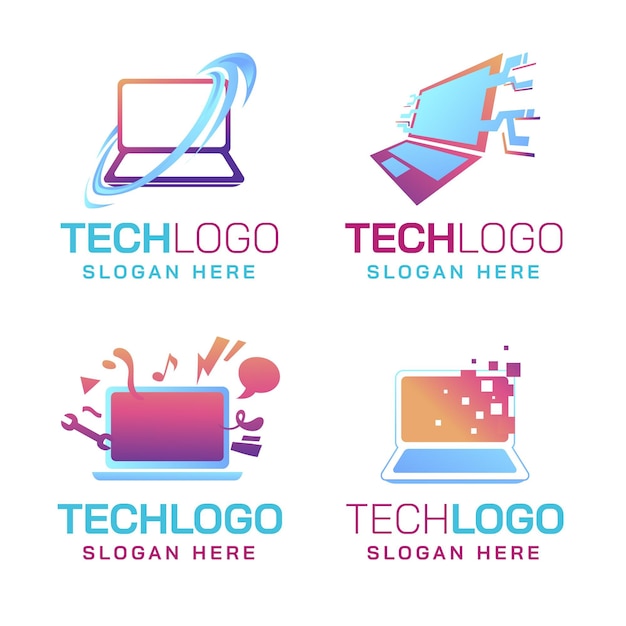 Vector verloop laptop logo sjabloon