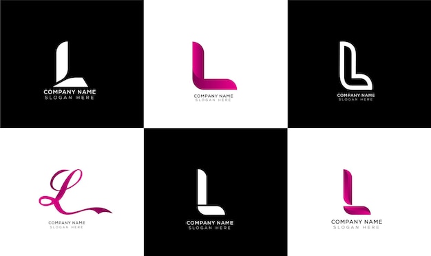 Verloop letter L logo sjabloon set