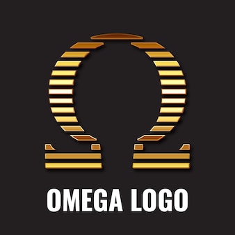Verloop luxe omega symbool logo sjabloon