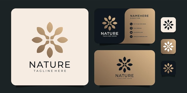 Verloop natuur bloem logo ontwerp