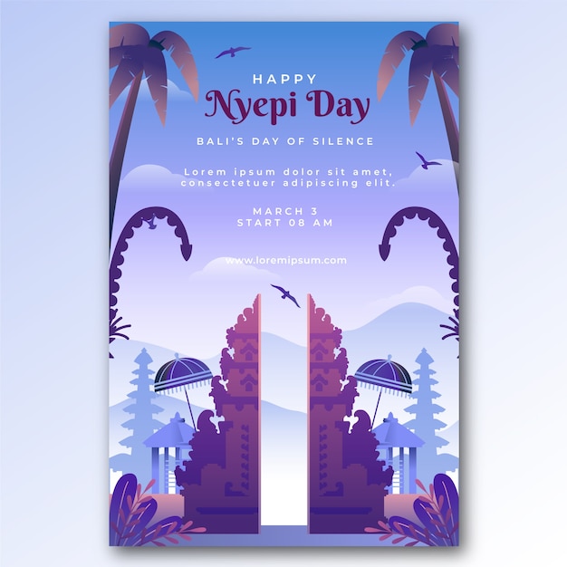 Verloop nyepi verticale postersjabloon