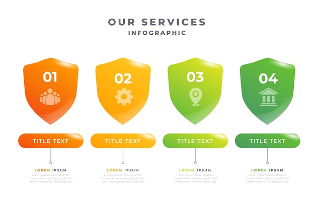 Vector verloop ons diensten infographic ontwerp