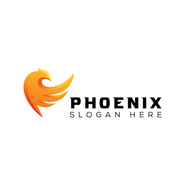 Verloop phoenix logo, eagle logo ontwerpsjabloon