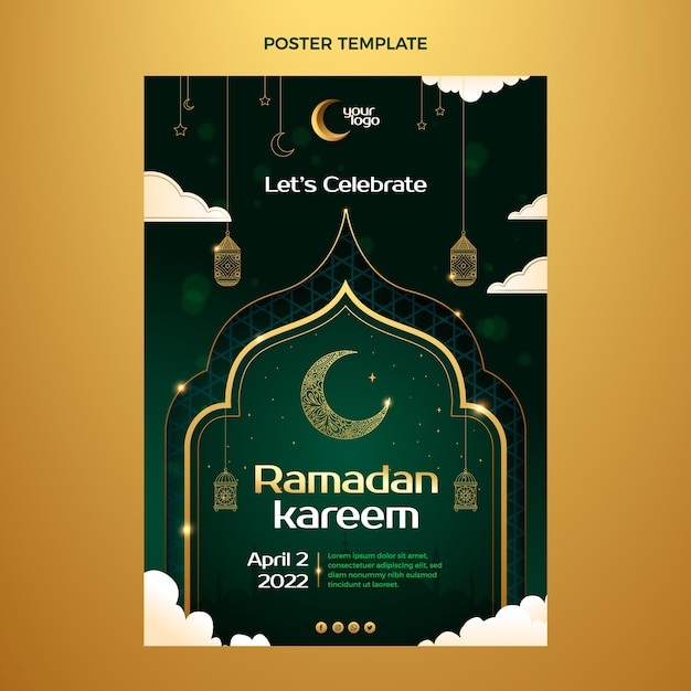 Verloop ramadan verticale postersjabloon