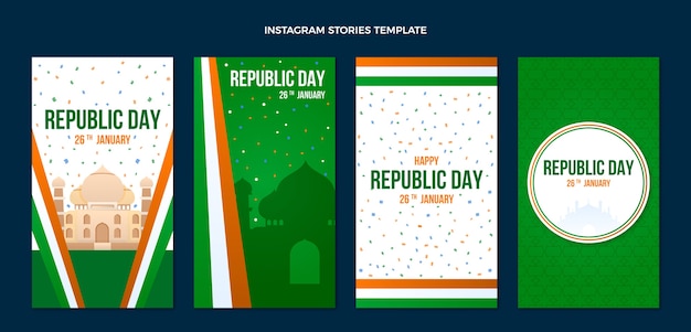 Vector verloop republiek dag instagram verhalencollectie