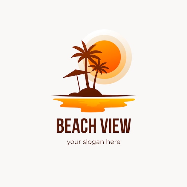 Vector verloop strand logo sjabloon