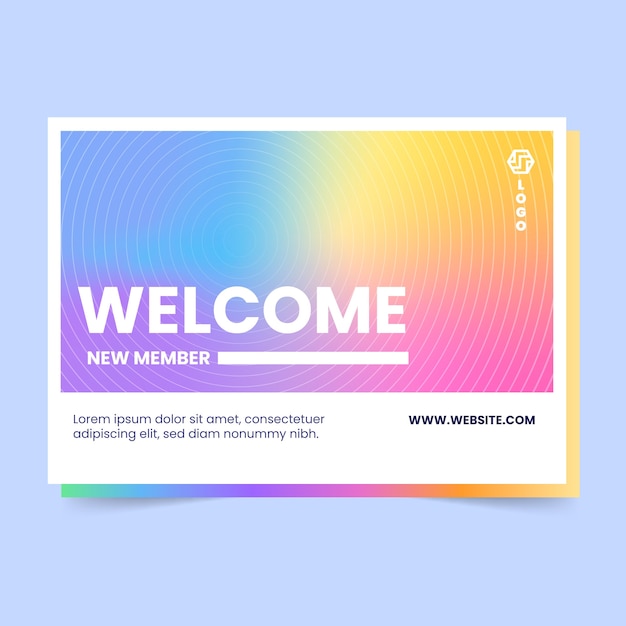 Verloop welkomstkaart sjabloonontwerp